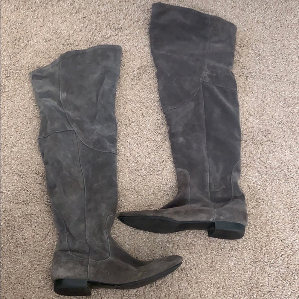 Over the knee suede boots